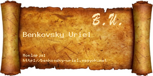 Benkovsky Uriel névjegykártya